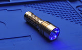 Grand Tala #5: SST40 and Blue Flood -  brass custom dual beam pattern flashlight / torch with throw and flood - PhotonPhreaks
